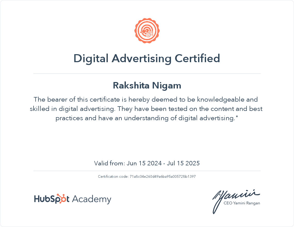 Digital Advertising by Hubspot Academy